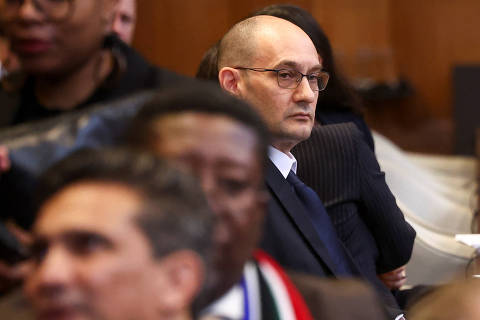 Deputy Attorney General for International Law from Ministry of Justice of Israel, Gilad Noam, looks on, at the International Court of Justice (ICJ), at the start of a hearing where South Africa requests new emergency measures over Israel's attacks on Rafah, as part of an ongoing case South Africa filed at the ICJ in December last year accusing Israel of violating the Genocide Convention during its offensive against Palestinians in Gaza, in The Hague Netherlands May 17, 2024. REUTERS/Yves Herman ORG XMIT: LIVE