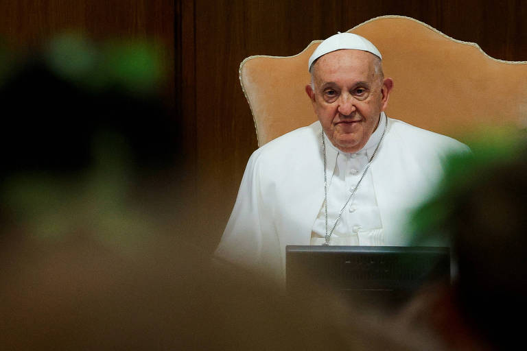 O papa Francisco no Encontro Mundial sobre Fraternidade Humana, no Vaticano