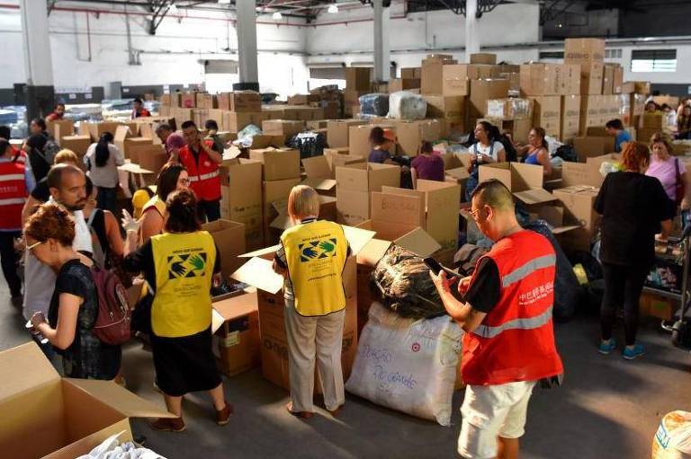 Doações vindas da China para vítimas da enchente no Rio Grande do Sul
