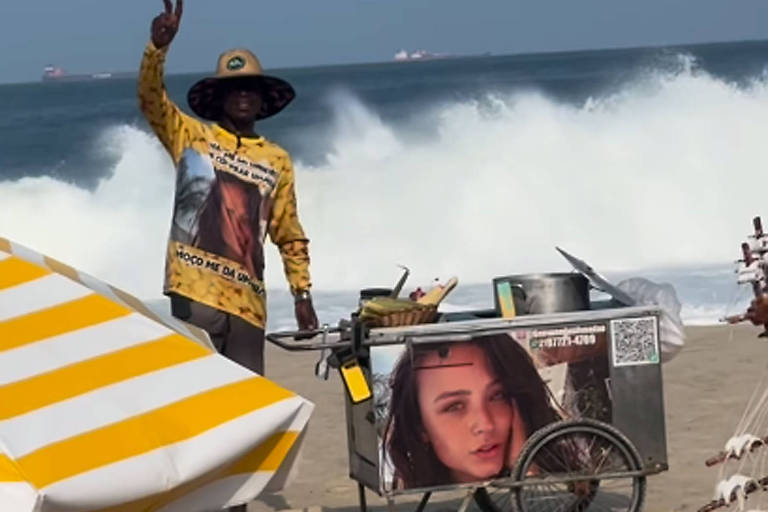 Larissa Manoela vira case de marketing na praia: 'Mãe, me dá dinheiro pra comprar um milho'