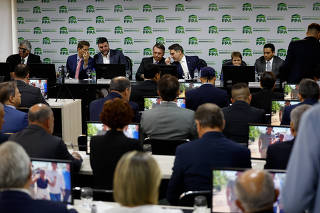 O ex-presidente Jair Bolsonaro participa de reunião da FPA (Frente Parlamentar da Agricultura)