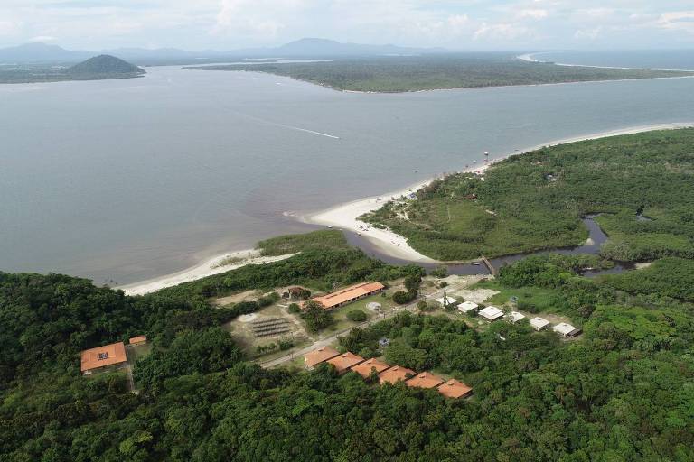 Instalações do Núcleo Perequê, na Ilha do Cardoso, administrado pela parceria público-comunitária com as comunidades originárias da região