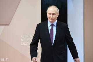 Russian President Putin attends a meeting of the Supervisory Board of the Agency for Strategic Initiatives in Moscow
