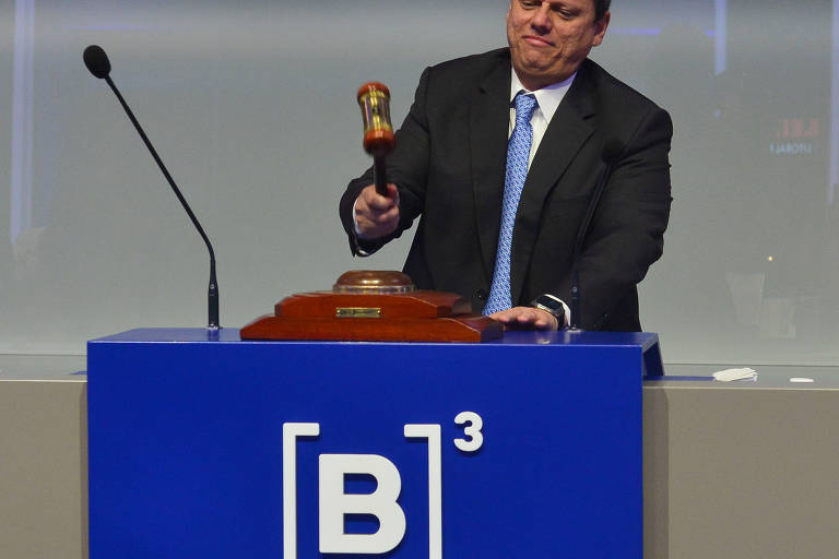 Em abril, o governador participou de leilão do Lote Litoral Paulista, que ocorreu na Bolsa de Valores de São Paulo, a B3