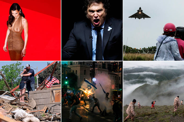 Montagem com 6 imagens que marcaram a semana ao redor do mundo