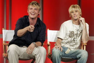 FILE PHOTO: Singers Nick and Aaron Carter answer questions about their new reality television program on E! Networks in California
