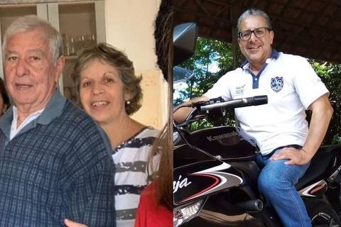 Aparecido Roberto Carrasco, 74, Joana Sanches Carrasco, 70, e Valdinei de Sousa, 57, foram encontrados mortos em casa em Agudos (SP)