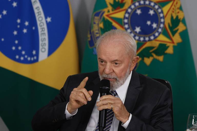O presidente Lula durante evento no Palácio do Planalto, em Brasília