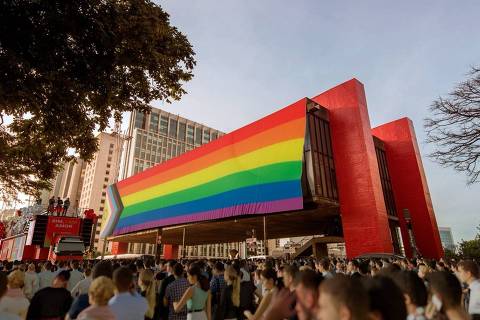 Simulação de como o Masp deve ficar drurante a Parada do Orgulho LGBT