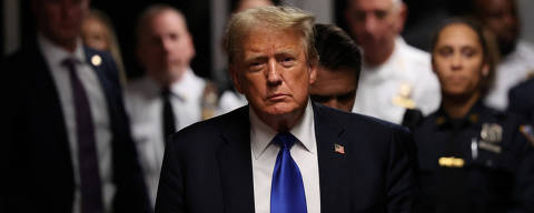 Former U.S. President Donald Trump walks out of the courtroom at the conclusion of his hush money trial at Manhattan Criminal Court on May 30, 2024 in New York City. A jury has found former U.S. President Donald Trump guilty on 34 felony counts of falsifying business records in the first of his criminal cases to go to trial. Sentencing is set for July 11th.      Michael M. Santiago/Pool via REUTERS ORG XMIT: GPD