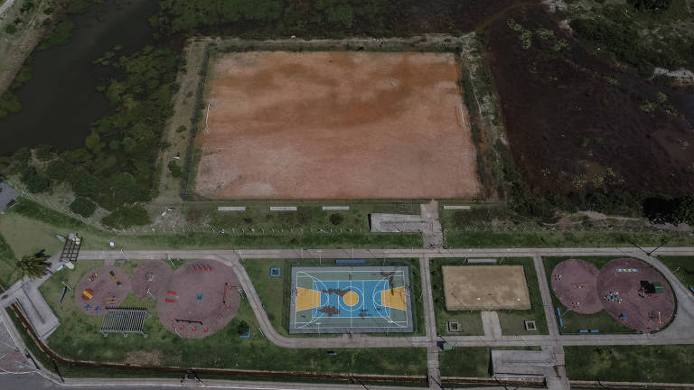 Reservatório de Amortecimento no Sítio das Palmeiras, localizado no bairro de Cassange, em Salvador