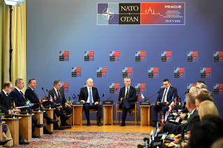 Meeting of NATO foreign ministers at the Czernin Palace in Prague