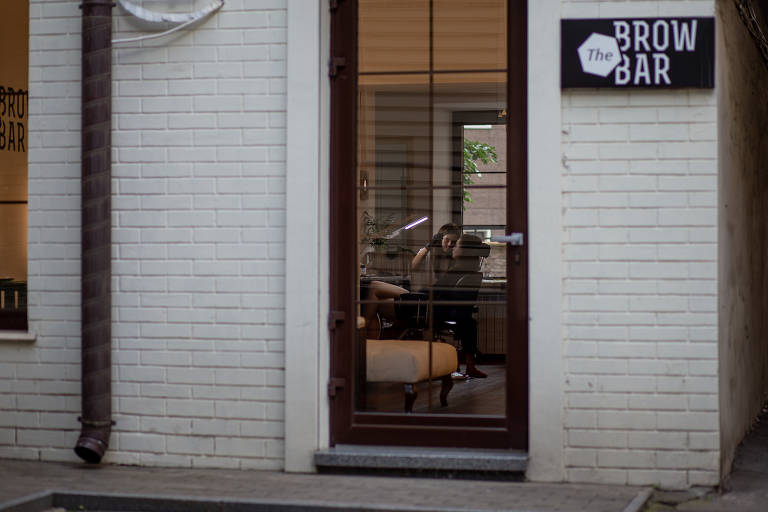 Salão de beleza na área central de Kiev, na Ucrânia