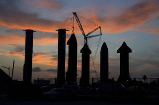 FILE PHOTO: SpaceX's Starship prototypes in Brownsville, Texas