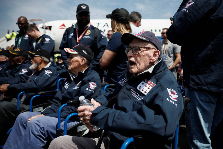 Veterano americano Joseph Miller chega à França para a celebração dos 80 anos do Dia D