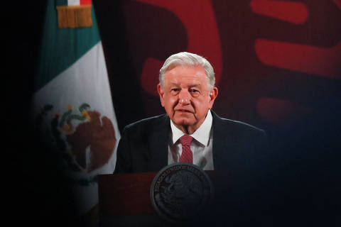 Mexico's President Andres Manuel Lopez Obrador attends a press conference after the general election, at the National Palace in Mexico City, Mexico June 3, 2024. REUTERS/Henry Romero ORG XMIT: LIVE