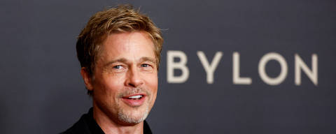 Actor Brad Pitt poses during a photocall for the film ''Babylon