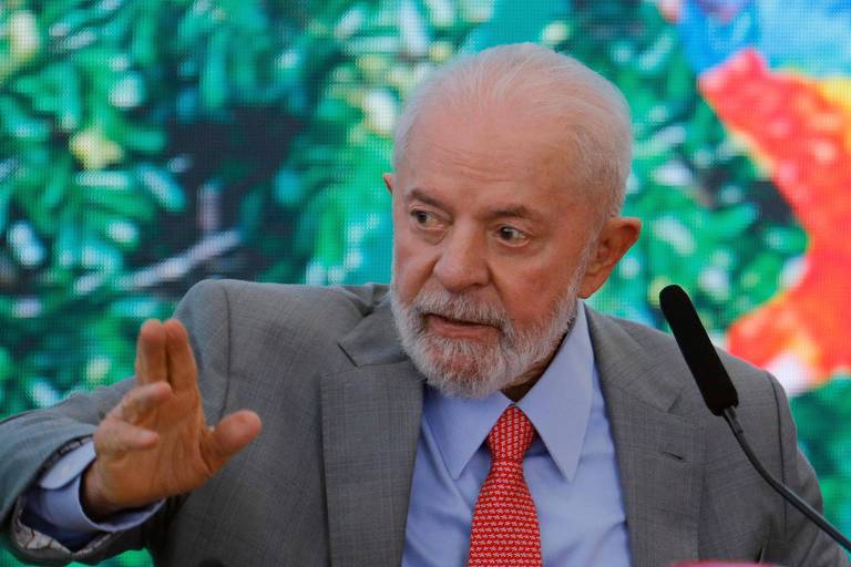 O presidente Lula (PT) durante evento no Planalto, em Brasília, em 5 de junho