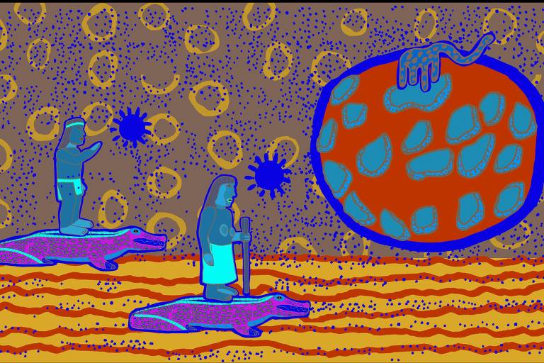 Ilustração do livro 'O Caminho para a Casa de Barro' de Xadalu Tupã Jekupé e Rita Carelli