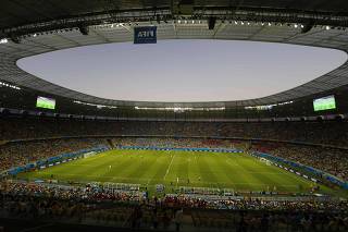 A general view of  Castelao arena is seen during the 2014 World Cup Group D soccer match between Uruguay and Costa Rica in Fortaleza
