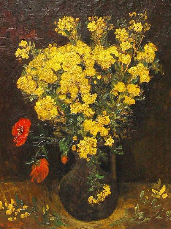 'Flores de Papoula', pintura de Van Gogh