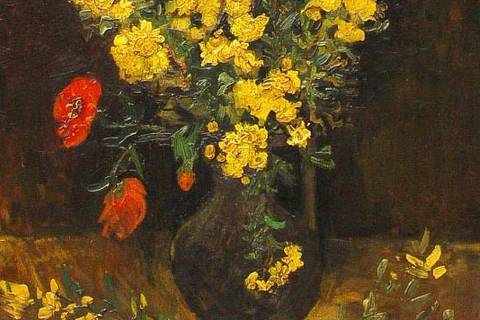 'Flores de Papoula', pintura de Van Gogh