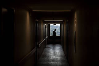 A resident at the Rosemont Tower complex in Baltimore, May 24, 2024. (Jessica Gallagher/The Baltimore Banner, for The New York Times)