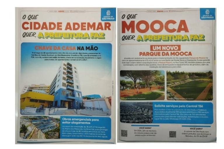 Reprodução de jornais que PSOL acusa a gestão Nunes de produzir e distribuir