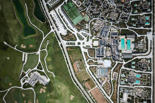 Drone view shows Borgo Egnazia resort which will host the G7 summit in Italy