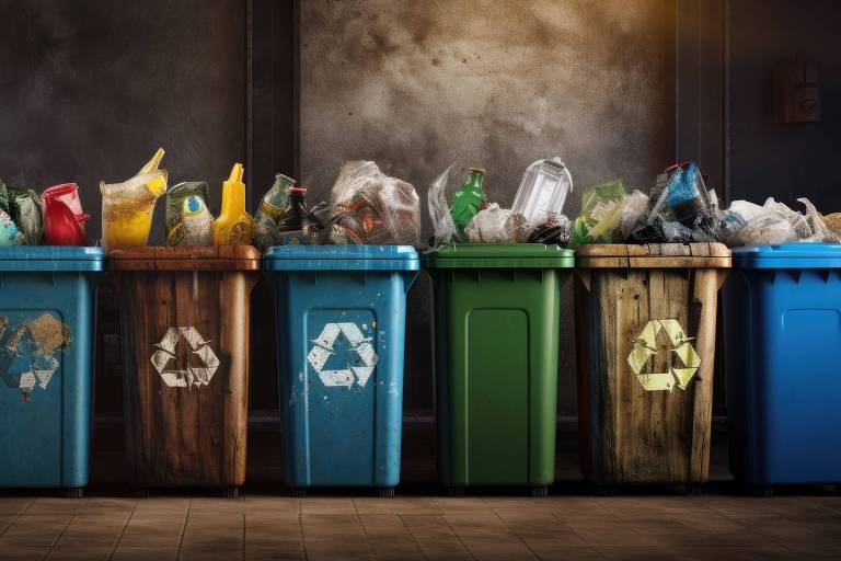 Containers de lixo reciclável