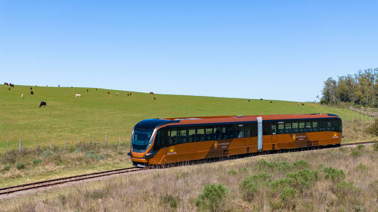 Imagem mostra o Trem do Pampa, que vai operar aos sábados em Sant'Ana do Livramento (RS)