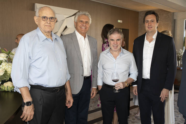O ex-ministro da Justiça Nelson Jobim, o governador de Goiás, Ronaldo Caiado (União), o empresário Flávio Rocha, dono da rede de lojas Riachuelo, e o sócio-diretor da XP, Rafael Furlanetti