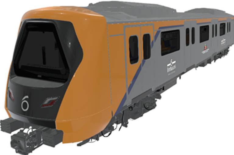Imagem mostra projeção de como serão os trens utilizados na linha-6 laranja do metrô de São Paulo; fabricados pela Alstom, eles foram apresentados num laboratório de realidade virtual