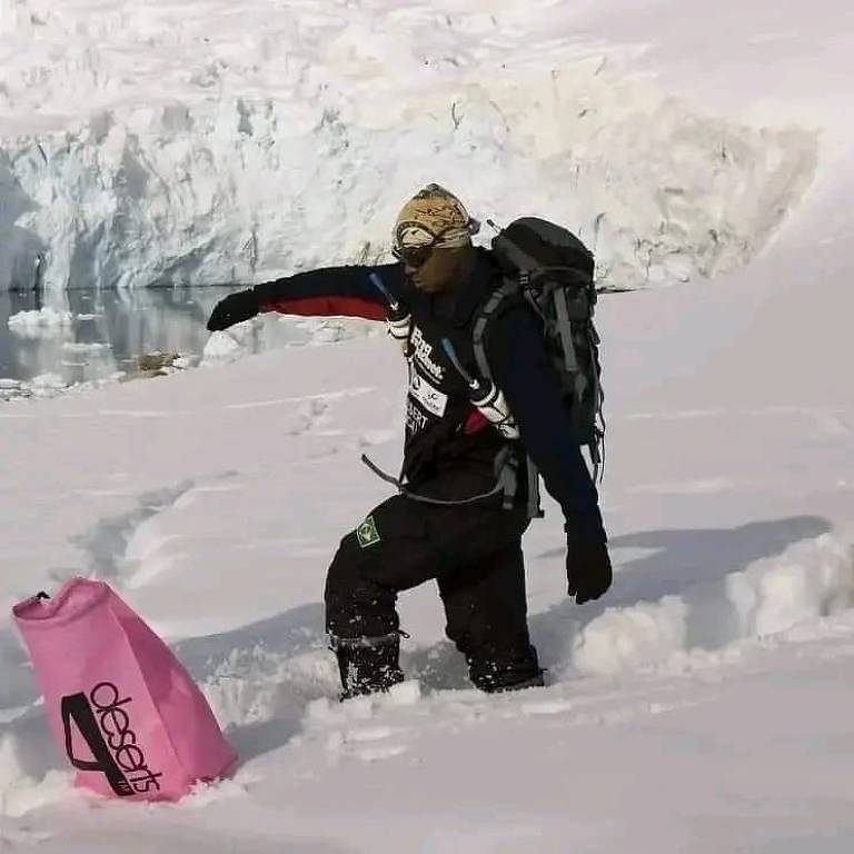 O corredor Carlos Dias na Antártida