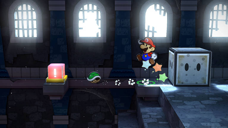 Cena do jogo 'Paper Mario: The Thousand-Year Door', que chega em versão remasterizada ao Nintendo Switch