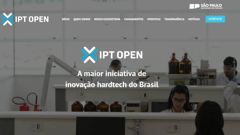 Página inicial do site do programa IPT Open