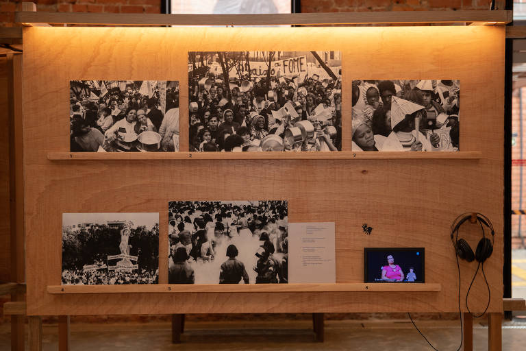 Imagem da exposição 'Sobre Nós  60 anos de Resistência Democrática no Brasil', na Cinemateca