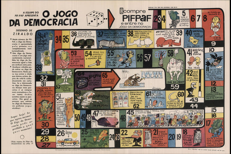 'O Jogo da Democracia', obra de Ziraldo para a Revista Pif Paf