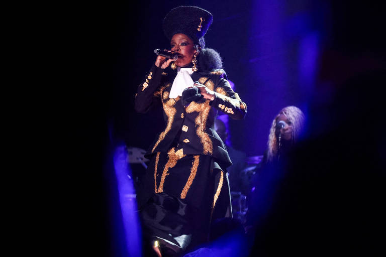 Lauryn Hill faz show no Global Citizen, em Nova York, em 2023