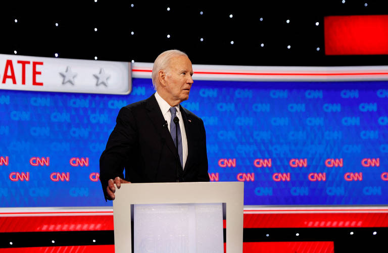 Joe Biden pareceu perdido em vários momentos do primeiro debate presidencial de 2024, organizado pela CNN em Atlanta