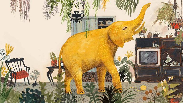Ilustração de Fereshteh Najafi para 'Memória de Elefante'