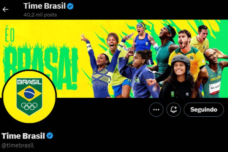 Página do Comitê Olímpico do Brasil no X mostra banner com nove atletas, incluindo a futebolista Cristiane, que não participará das Olimpíadas de Paris