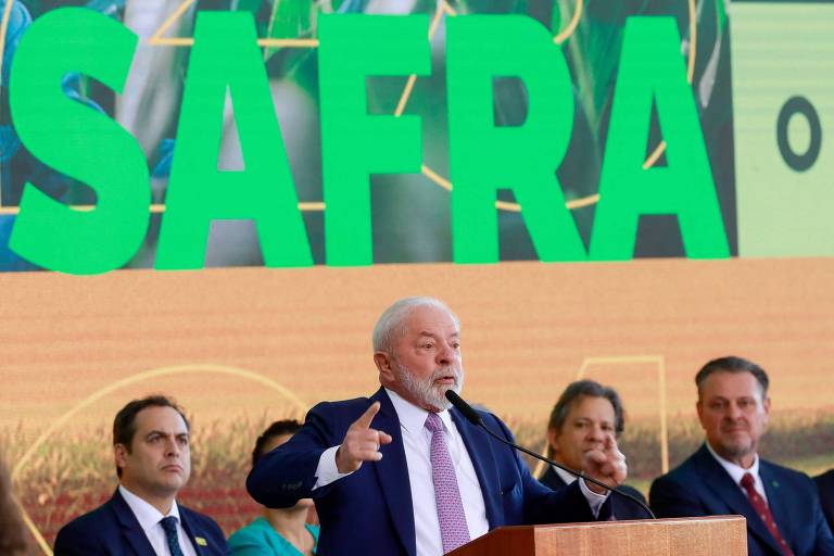 O presidente Lula durante cerimônia de lançamento do Plano Safra, em julho