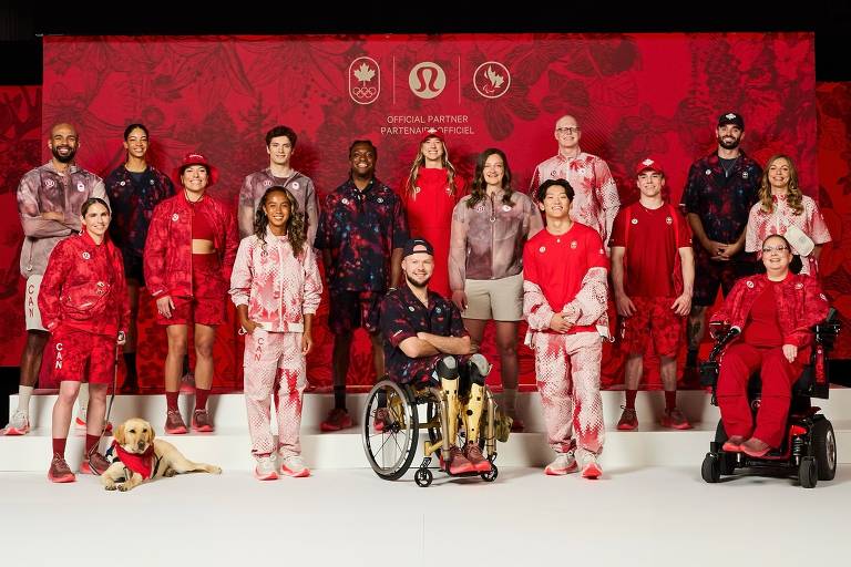 Uniforme dos atletas do Canada para as Olimpíadas de Paris, da marca Lululemon