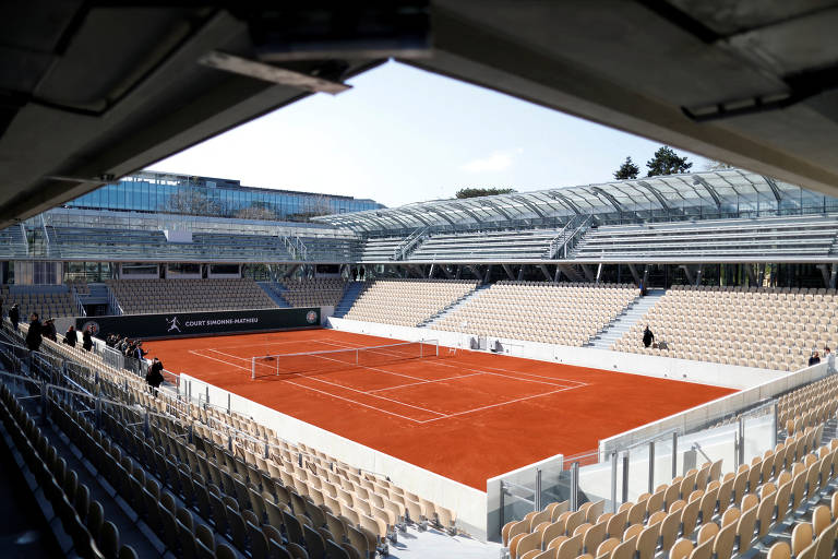 Vista da quadra Simonne Mathieu, no estádio Roland Garros