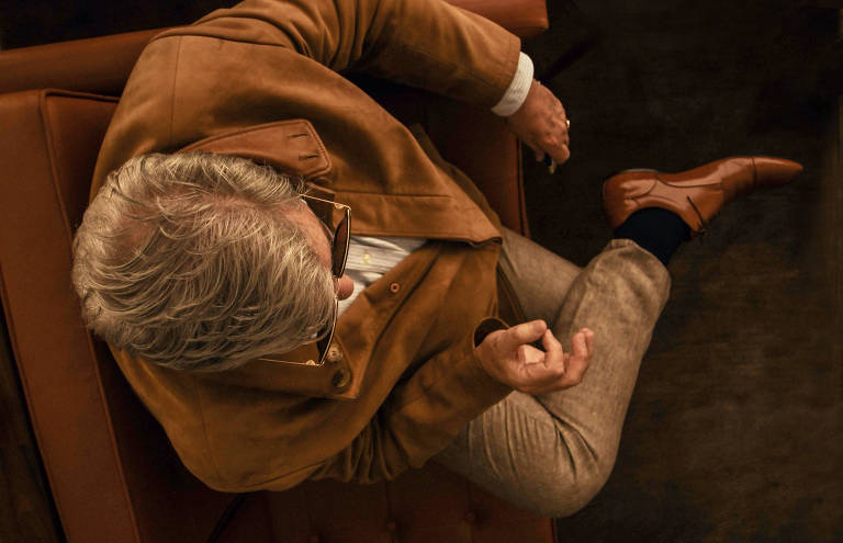 Datena durante a entrevista