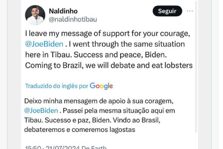 Hashtag - Mensagem de ex-prefeito de tibau