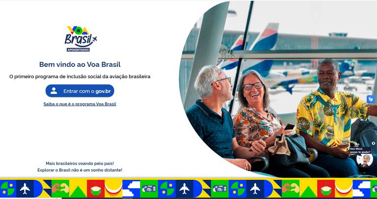Página inicial do Portal Voa Brasil