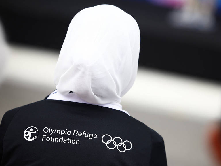 Chefe de Missão do Time Olímpico de Refugiados, Masomah Ali Zada participa de evento na Vila Olímpica, em Paris