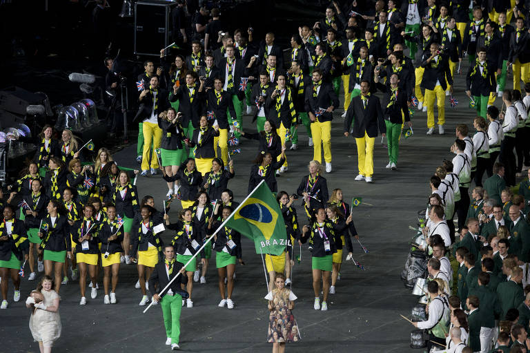 Delegação Brasileira durante Cerimônia de Abertura, em Londres (Inglaterra)